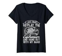 Mujer Bariton Player Just Want To Play The Euphonium Camiseta Cuello V