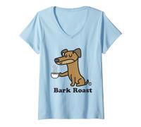 Mujer Bark Roast Funny Dog Coffee Camiseta Cuello V