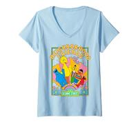 Mujer Barrio Sésamo Amigos BFF Buenos Tiempos clásicos Camiseta Cuello V