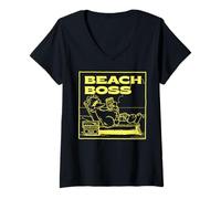 Mujer Barrio Sésamo Big Bird Boom Box Beach Chill Holiday Classic Camiseta Cuello V