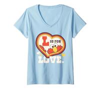 Mujer Barrio Sésamo Elmo Amor San Valentín Corazón BFF 60s Vintage 70s Camiseta Cuello V