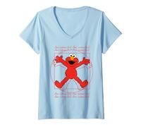 Mujer Barrio Sésamo Elmo Da Vinchi Abrazar Parodia Diversión Clásico LOL Camiseta Cuello V