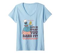 Mujer Barrio Sésamo Galletas Monster Baker Caliente Fresco Delicioso Vintage Camiseta Cuello V