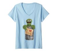 Mujer Barrio Sésamo Grouch I Love Trash Hoarder Classic Collector Camiseta Cuello V
