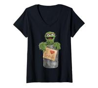 Mujer Barrio Sésamo Grouch I Love Trash Hoarder Coleccionista Clásico Camiseta Cuello V