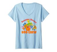 Mujer Barrio Sésamo Halloween Boo Crew Trick Treat Scary Retro Fun Camiseta Cuello V