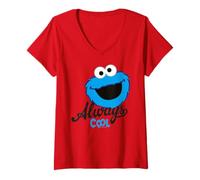Mujer Barrio Sésamo Monstruo Galleta Siempre Fresco LOL De Dibujos Camiseta Cuello V