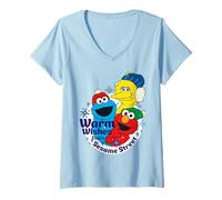 Mujer Barrio Sésamo Navidad Big Bird Elmo Cookie Monster Friends Fun Camiseta Cuello V
