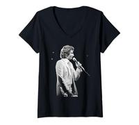 Mujer Barry Manilow Si debería amar de Nuevo en Vivo 1981 Camiseta Cuello V