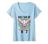 Mujer Baseball 67 Ice Cream Drip Baseball 6 7 Meme Baseball Player Camiseta Cuello V
