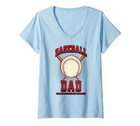 Mujer Baseball Dad Like a Regular Dad but Way Cooler Baseball Dad Camiseta Cuello V