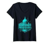Mujer Basílica de San Pedro Arte Vaticano Camiseta Cuello V