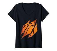 Mujer Basketball Claw Mark Cool Player Cool Fan Gameday Camiseta Cuello V