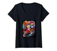 Mujer Basketball Is Life, Basketball Mascot Dunk Graffiti Graphic Camiseta Cuello V