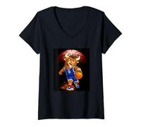 Mujer Basketball Player Shirts, Cool Cartoon Sports Graphic Camiseta Cuello V