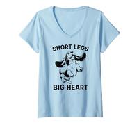 Mujer Basset Hound Short Legs Big Heart Camiseta Cuello V
