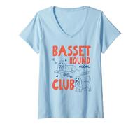 Mujer Basset Mom Club Basset Hound Dog Owner Dog Mom Mothers Day Camiseta Cuello V