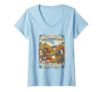 Mujer Batalla de Puebla 1862 México Historia del Cinco de Mayo Camiseta Cuello V
