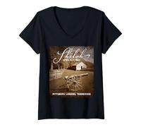 Mujer Batalla de Shiloh (Pittsburg Landing) Guerra Civil Camiseta Cuello V