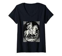 Mujer Bathin Una Leyenda Oscura en el corcel pálido Camiseta Cuello V