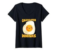 Mujer Batidores calculados, Divertido Juego de Palabras con Huevos, Lindo culinario Camiseta Cuello V