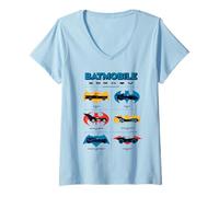 Mujer Batman Batmobiles Through The Years Logos Camiseta Cuello V