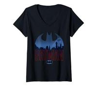 Mujer Batman Gotham Skyline Camiseta Cuello V