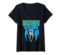 Mujer Batman Leaping Over Gotham Camiseta Cuello V