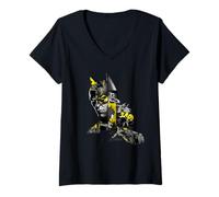 Mujer Batman Panel Portrait and Batmobile Camiseta Cuello V