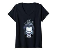 Mujer Batman The Joker Blue Smile Camiseta Cuello V