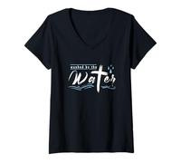 Mujer Bautismo bautizado cristiano lavado por el agua Gráfico Camiseta Cuello V