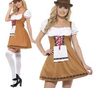Mujer Bávaro Mucama Disfraz Oktoberfest Marrón Conjunto De Smiffys