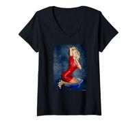 Mujer Baywatch Actor Modelo Pamela Anderson por Michael Grecco Camiseta Cuello V
