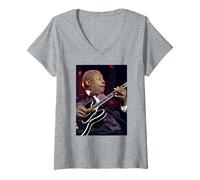 Mujer BB King Summer Pops Festival Blues Guitarrista 2002 Camiseta Cuello V