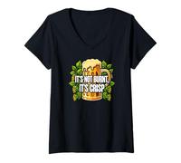 Mujer BBQ Grilling Beer Lover It's Not Burnt It's Crisp Joke Camiseta Cuello V