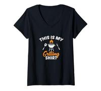 Mujer BBQ Lover Barbacoa Grill Expert This Is My Grilling Camiseta Cuello V