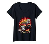 Mujer BBQ Team Trashpanda Dumpster Fire Raccoon Grill Crew Camiseta Cuello V
