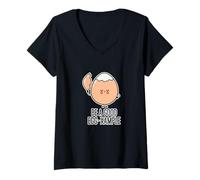 Mujer Be A Good Egg-Xample, Lindo Juego de Palabras sobre Comida, Divertido y Llamativo Camiseta Cuello V