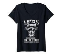 Mujer Be A Toy Fox Terrier Perro Divertido Juguete Fox Terrier Camiseta Cuello V