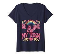 Mujer Be in Awe of My Tism Camiseta Cuello V
