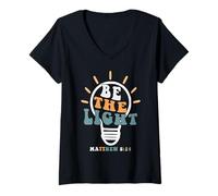 Mujer Be The Light Shirt Inspirational Religious Graphic Tees Camiseta Cuello V