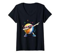 Mujer Beach Ball Dab Funny Summer Volleyball Sports Design Camiseta Cuello V