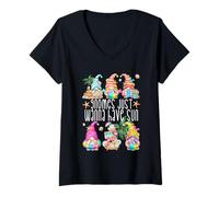 Mujer Beach Gnomes Just Wanna Have Sun For Girls Funny Summer Camiseta Cuello V
