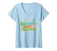 Mujer Beachin no enseñando Camisa Profesor Vacaciones de Verano Camiseta Cuello V
