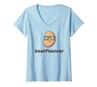 Mujer Bean Influencer Beans Lover Humor Vegano Beanfluencer Camiseta Cuello V