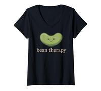 Mujer Bean Therapy Power Plant Foods Amante de Healthy Bean Life Camiseta Cuello V