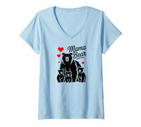 Mujer Bear and Cub Baby Grizzly Bears Wildlife Animal Camiseta Cuello V