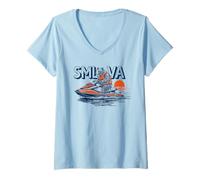Mujer Bear & Personal Watercraft Smith Mountain Lake Virginia SML Camiseta Cuello V