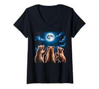 Mujer Bear Stuff Bears Jersey para hombre y mujer Moon Bear Lovers Camiseta Cuello V