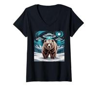Mujer Bear Stuff Bears Jersey Selfie Alien OVNIs Weird Bear Lovers Camiseta Cuello V